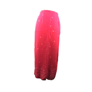 Alfred Dunner Skirt Size 10 Made In USA Red Long